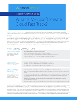 What Is Microsoft Private Cloud Fast Track?