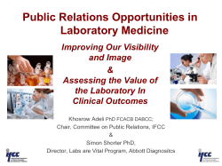 Public Relations Opportunities in Laboratory Medicine  Improving Our Visibility