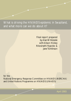 What is driving the HIV/AIDS epidemic in Swaziland, Final report prepared