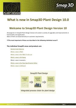 What is new in Smap3D Plant Design 10.0