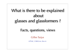 What is there to be explained about glasses and glassformers ?