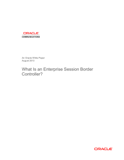 What Is an Enterprise Session Border Controller?  An Oracle White Paper