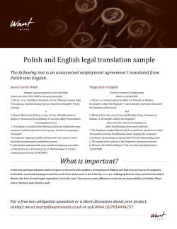 Polish and English legal translation sample Polish into English.