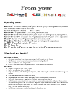 Upcoming events: