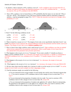 Statistics AP Chapter 10 Review: confidence interval