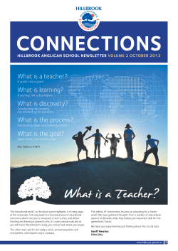 CONNECTIONS What is a teacher? What is learning? What is discovery?
