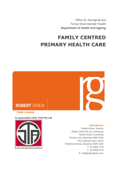 FAMILY CENTRED PRIMARY HEALTH CARE Office for Aboriginal and