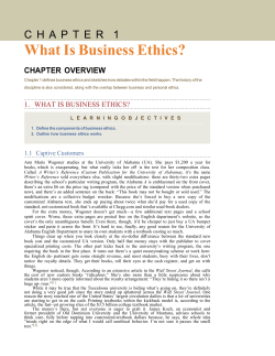 What Is Business Ethics?  CHAPTER  OVERVIEW