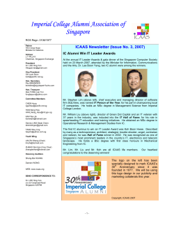 Imperial College Alumni Association of Singapore  ICAAS Newsletter (Issue No. 3, 2007)