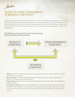 What Is User experIence strategy, anyWay?