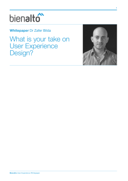 What is your take on User Experience Design? Whitepaper