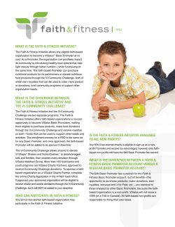 What is the Faith &amp; Fitness initiative?