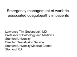 Emergency management of warfarin- associated coagulopathy in patients
