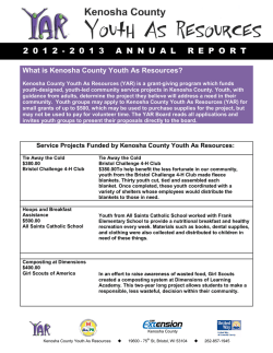 2 0 1 2 - 2 0 1 3  ...  What is Kenosha County Youth As Resources?