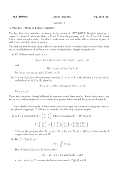 MATH08007 Linear Algebra S2, 2011/12 Lecture 1