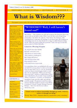 What is Wisdom???