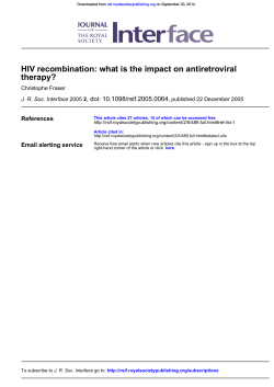 HIV recombination: what is the impact on antiretroviral therapy? , doi: 10.1098/rsif.2005.0064 References