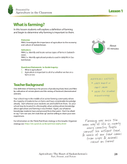 What is farming? Lesson 1 Agriculture in the Classroom