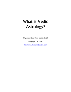 What is Vedic Astrology? Shyamasundara Dasa, Jyotish Sastri