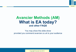 What is EA today? Avancier Methods (AM) and other FAQS