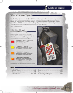 L What is Lockout/Tagout?