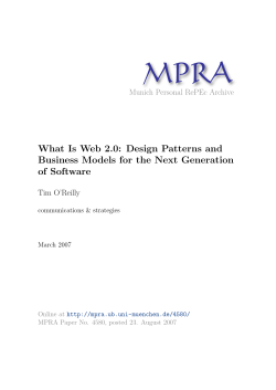 What Is Web 2.0: Design Patterns and of Software