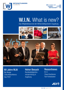 W.I.N. What is new? Ressortnews Hoher Besuch 60 Jahre WJA