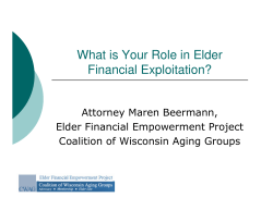 What is Your Role in Elder Financial Exploitation? Attorney Maren Beermann,