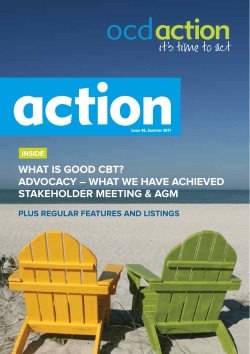 action What is good CBt? advoCaCy – What We have aChieved