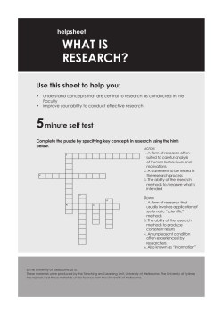 WHAT IS RESEARCH? Use this sheet to help you: helpsheet