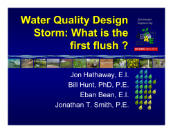 Water Quality Design Storm: What is the first flush ? Jon Hathaway, E.I.