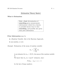 Estimation Theory Basics What is Estimation something Prior Information