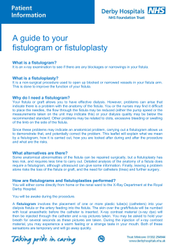 A guide to your fistulogram or fistuloplasty What is a fistulogram?