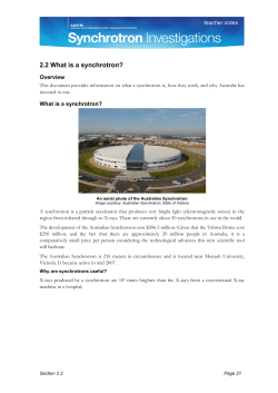 2.2 What is a synchrotron? teacher notes Overview
