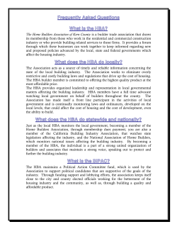 Frequently Asked Questions What is the HBA?