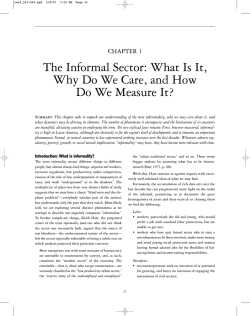 The Informal Sector: What Is It, Do We Measure It? CHAPTER 1