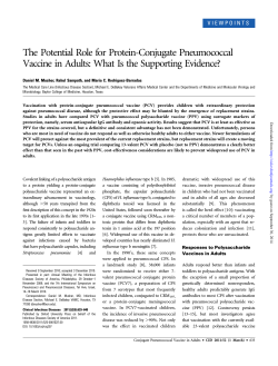 The Potential Role for Protein-Conjugate Pneumococcal