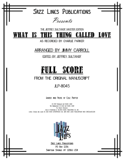 full score Jazz Lines Publications Presents what is this thing called love