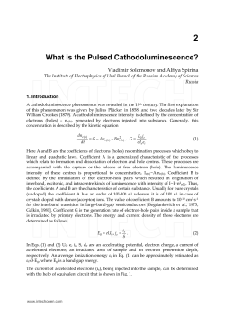2 What is the Pulsed Cathodoluminescence? Vladimir Solomonov and Alfiya Spirina