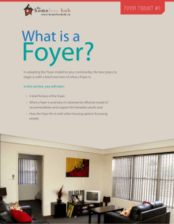 Foyer? What is a  FOYER TOOLKIT #1