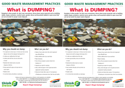 What is DUMPING? GOOD WASTE MANAGEMENT PRACTICES