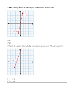 1.) What is the equation of the following line written...  y = 5x y = -5x