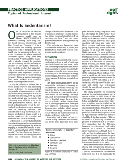 O What Is Sedentarism?