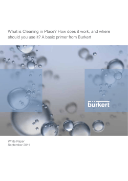 What is Cleaning in Place? How does it work, and... should you use it? A basic primer from Burkert White Paper
