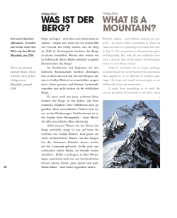 WHAT IS A MOUNTAIN? WAS IST DER BERG?