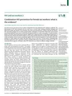 Series Combination HIV prevention for female sex workers: what is the evidence?