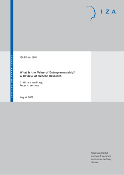 What Is the Value of Entrepreneurship? A Review of Recent Research