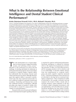 What Is the Relationship Between Emotional Intelligence and Dental Student Clinical Performance?