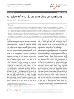A review of what is an emerging contaminant REVI E W