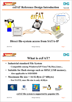 What is exFAT? exFAT Reference Design Introduction Direct file-system access from SATA-IP